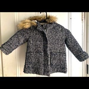 2T Baby Gap wool winter jacket with fur hood